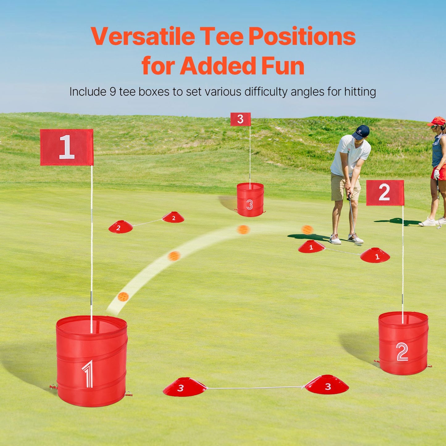 Backyard Golf Game 9 Hole Portable Bucket Golf Game for Kids and Adults