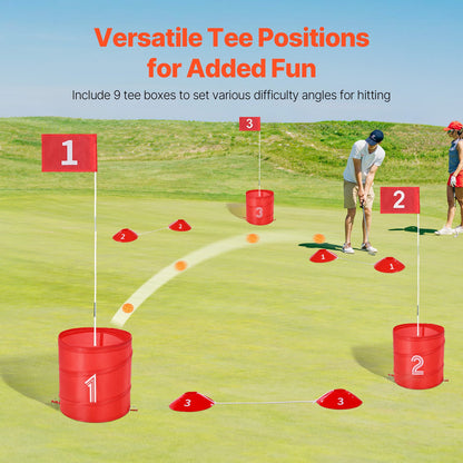 Backyard Golf Game 9 Hole Portable Bucket Golf Game for Kids and Adults