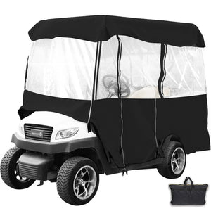 4 Passenger Golf Cart Cover Driving Enclosure Waterproof Roll-up Door