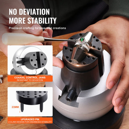 Engraving Block 5 inch Ball Vise Setting Jewelry Ball Vise Engraving with 34PCS Attachment and Rubber Base