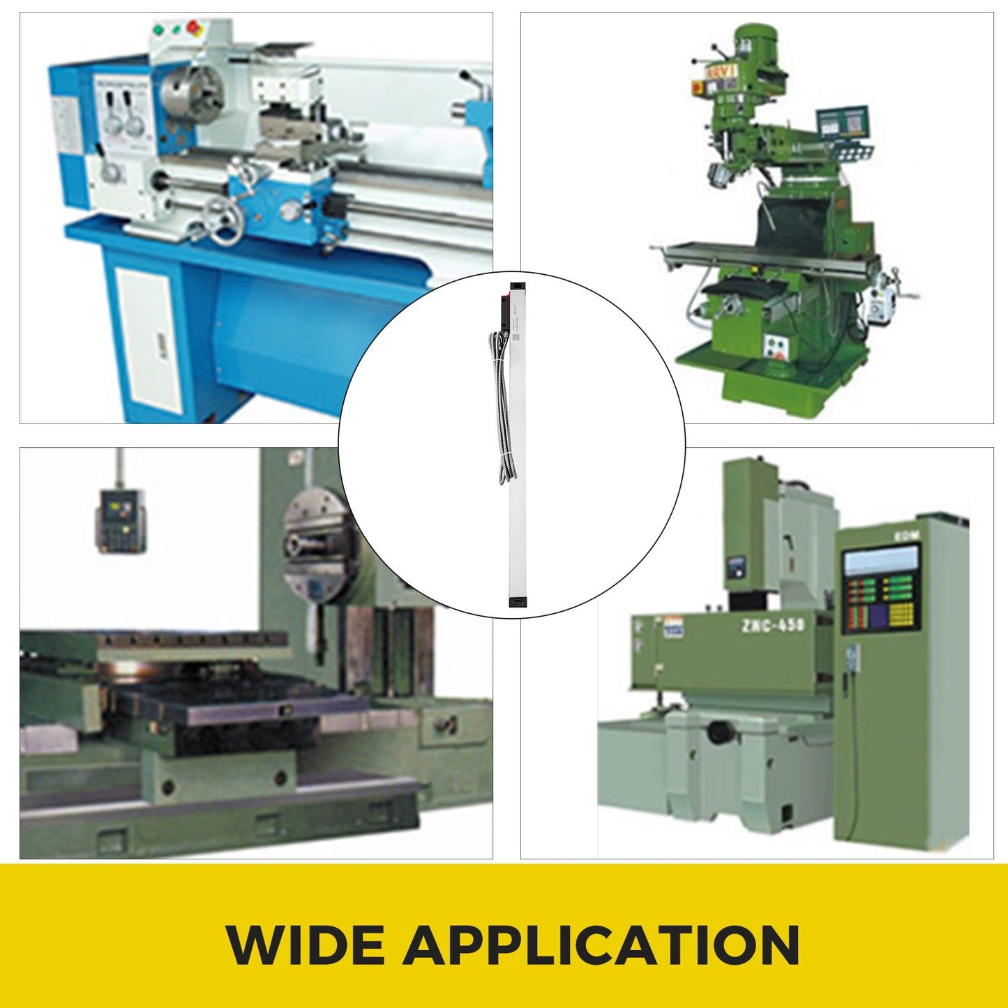 VEVOR 1 Axis Lathe Linear Scale 550mm with Accuracy 0.0002" Optical Length Precision Linear Scale Aluminum Body for Mill Milling Lathe Machine with Accessories (550mm(22"))