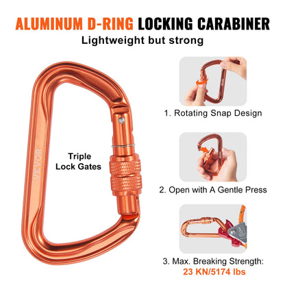 12.7mm Steel Core Flipline, 16ft(4.8m)Arborist Flipline for Tree Climbing with Alloy Steel Snap Hook & Aluminum Alloy Carabiner, 30KN Breaking Tension for Fall Protection, Tree Climber