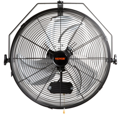 Industrial Wall Mount Fan Waterproof Metal Fan 17.6'' 3 Speed Airflow