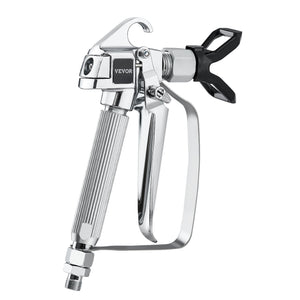 Chrome spray gun with black trigger on a white background, featuring the Vevor brand.