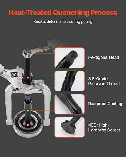 Blind Hole Bearing Puller Set, 16-in-1 Inner Bearing Race and Seal Extractor Kit, 16 PCS Slide Hammer Pilot Insert Inner Internal Bearing Removal Tool Set with 10 Split Collets and Counterstay