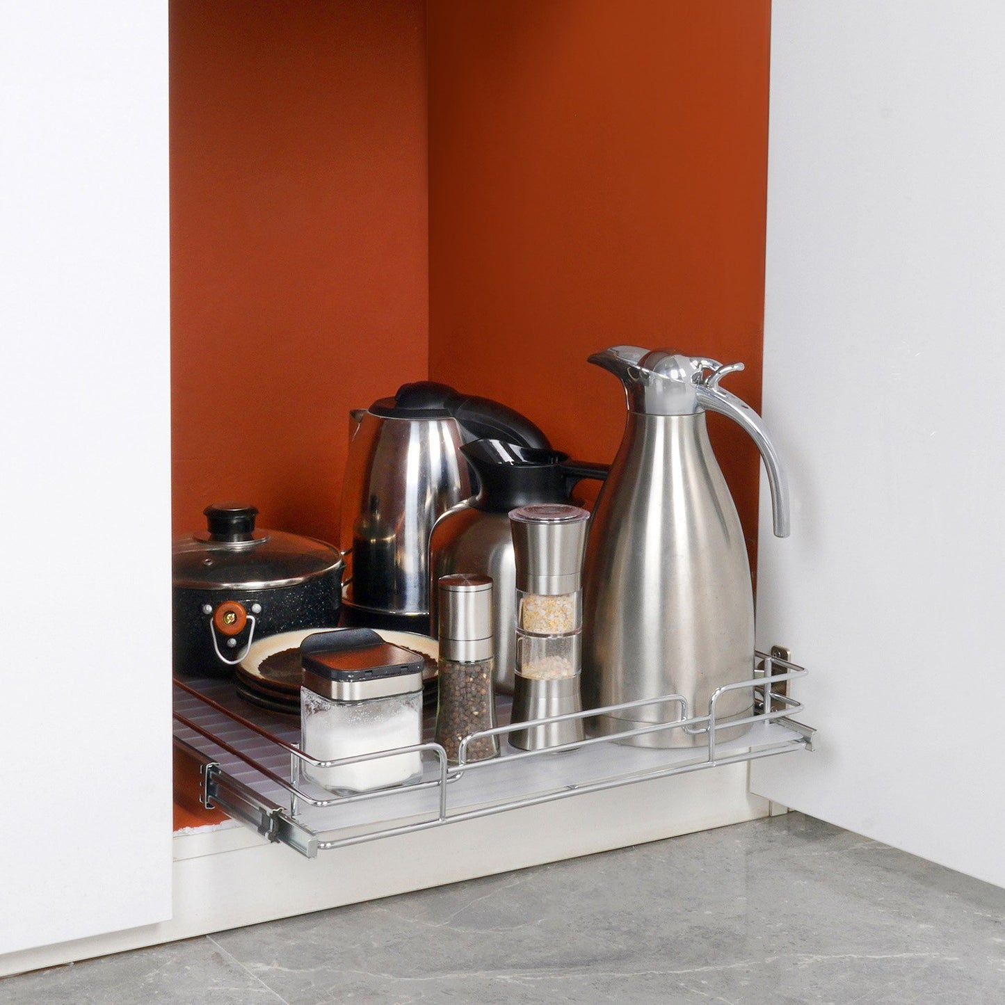 Pull Out Cabinet Under Sink Organizer 20 x 21 Inch Wire Drawer Basket