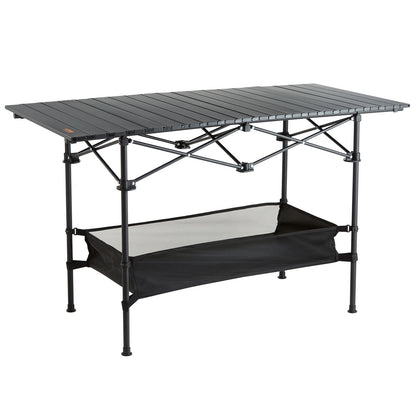 Folding Camping Table, Outdoor Portable Side Tables, Lightweight Fold Up Table, Aluminum & Steel Ultra Compact Work Table with Large Storage and Carry Bag, For Beach, Picnic, Travel, 24x16 inch