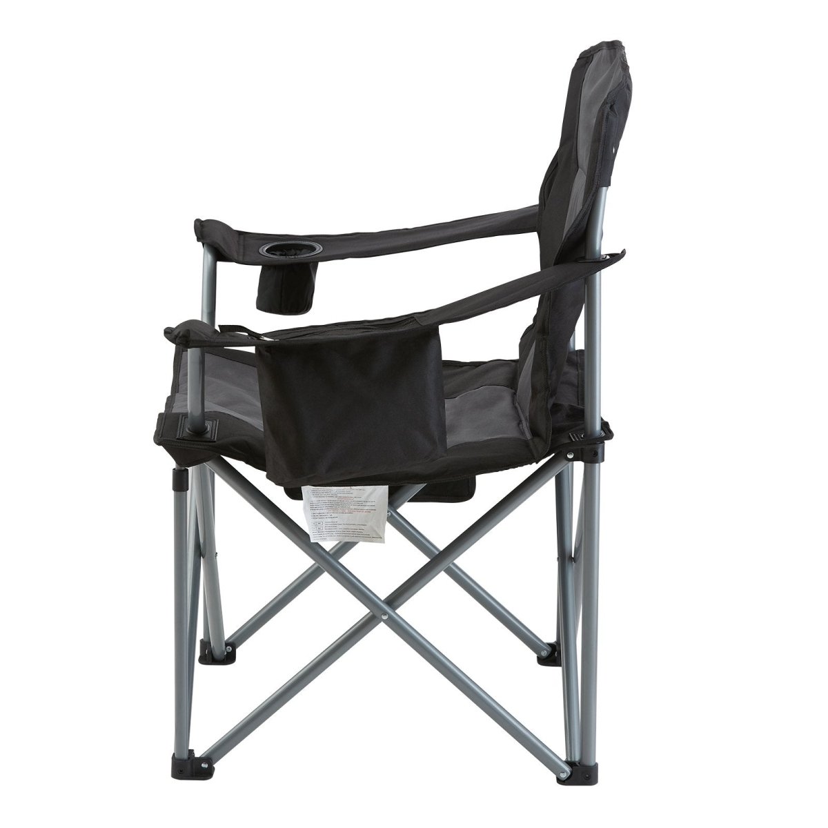 VEVOR Camping Folding Chair for Adults, Portable Heavy Duty Outdoor Quad Lumbar Back Padded Arm Chairs with Side Pockets, Cup Holder and Cooler Bag for Beach, Lawn, Picnic, Fishing, Backpacking, Black - Factory Direct Shop