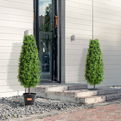 2 Pack 91.4cm Artificial Boxwood Topiary Tree Faux Plant UV Decor In/Outdoor