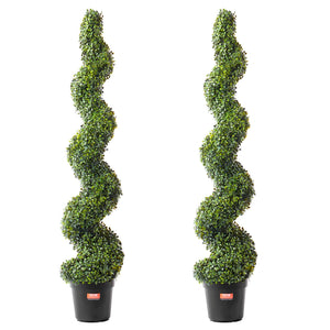 2 Pack 152.4cm Artificial Boxwood Topiary Tree Faux Plant UV Decor In/Outdoor