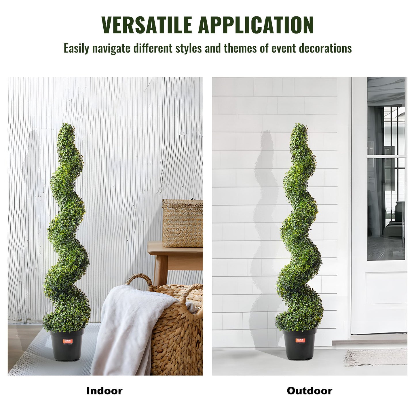 2 Pack 152.4cm Artificial Boxwood Topiary Tree Faux Plant UV Decor In/Outdoor