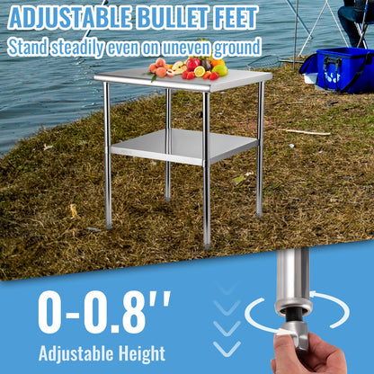 Stainless Steel Work Prep Table Commercial Food Prep Table 30x30x36in
