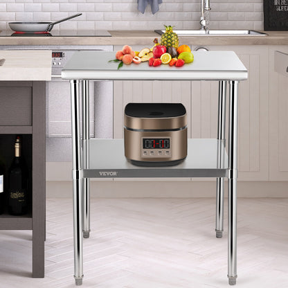 Stainless Steel Work Prep Table Commercial Food Prep Table 30x30x36in