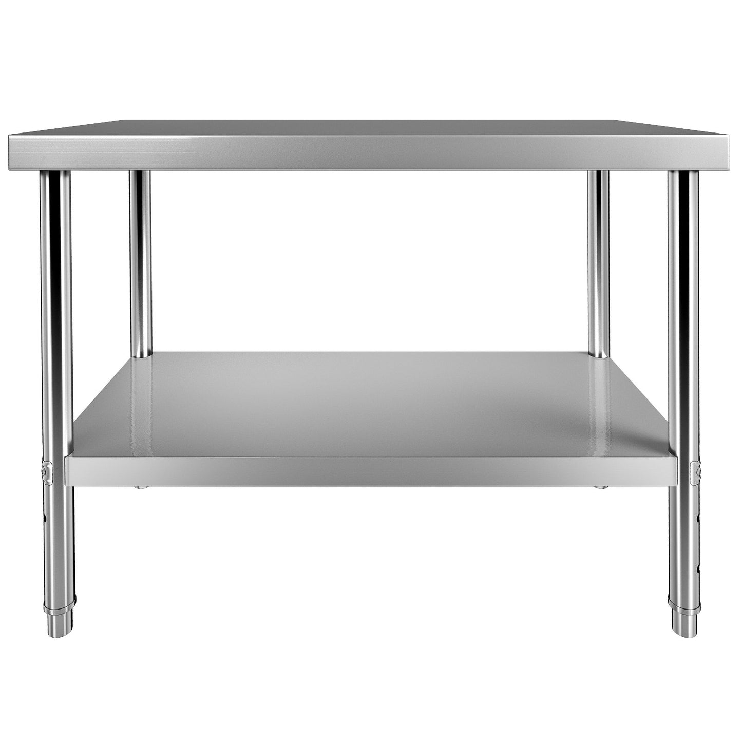 Stainless Steel Prep Table, 122 x 46 x 86 cm, 250kg Load Capacity Heavy Duty Metal Worktable with Adjustable Undershelf, Commercial Workstation for Kitchen Restaurant Garage Backyard