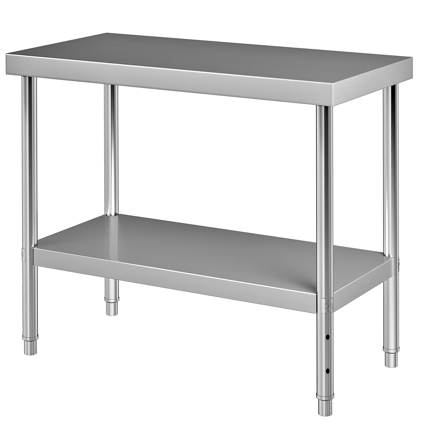 Stainless Steel Prep Table, 122 x 46 x 86 cm, 250kg Load Capacity Heavy Duty Metal Worktable with Adjustable Undershelf, Commercial Workstation for Kitchen Restaurant Garage Backyard
