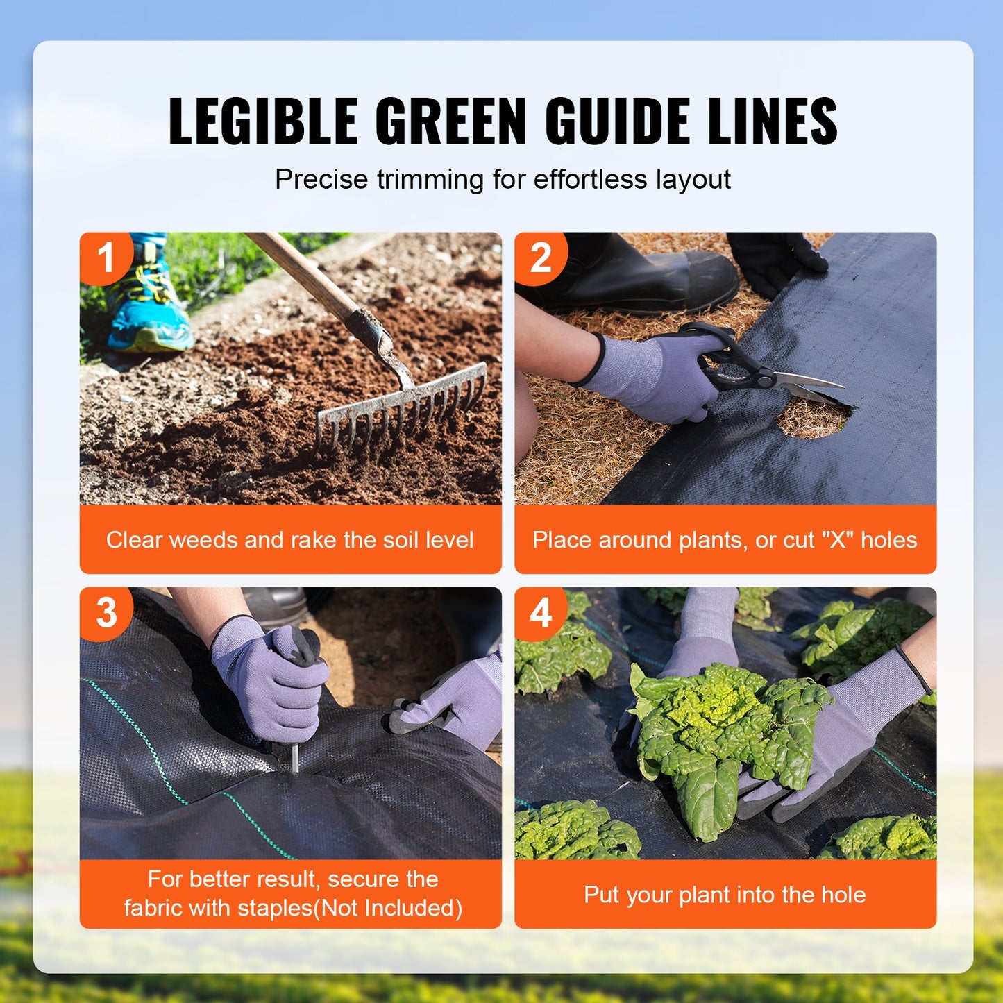 Weed Barrier Landscape Fabric, 3*100FT Heavy Duty Garden Weed Fabric, Woven PP Weed Control Fabric, Driveway Fabric, Geotextile Fabric for Landscaping, Ground Cover, Weed Blocker Weed Mat, Black
