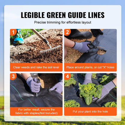 Weed Barrier Landscape Fabric, 3*100FT Heavy Duty Garden Weed Fabric, Woven PP Weed Control Fabric, Driveway Fabric, Geotextile Fabric for Landscaping, Ground Cover, Weed Blocker Weed Mat, Black