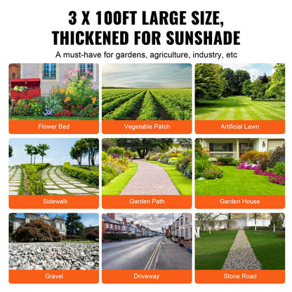 Weed Barrier Landscape Fabric, 3*100FT Heavy Duty Garden Weed Fabric, Woven PP Weed Control Fabric, Driveway Fabric, Geotextile Fabric for Landscaping, Ground Cover, Weed Blocker Weed Mat, Black