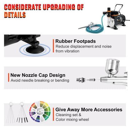 Airbrush Kit Dual-action Airbrush Compressor Art Nail Tattoo Makeup Model