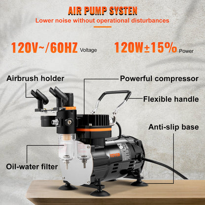 Airbrush Kit Dual-action Airbrush Compressor Art Nail Tattoo Makeup Model