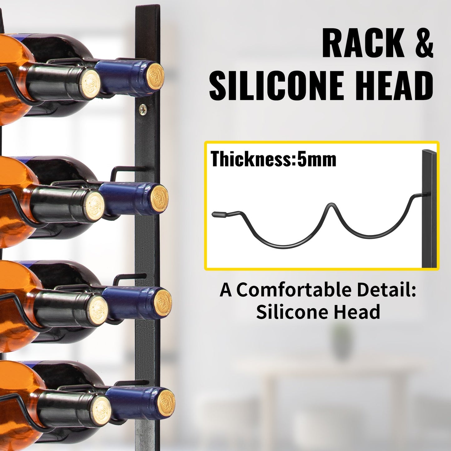 Wall Mounted Wine Rack, 12x2 Bottles Wine Holder Towel Rack, Black Steel Vertical Wine Rack, Modern Decorative Wall Mounted Wine Bottle Holder, Forward Design Simple Storage Wall Rack 48x11x1 In