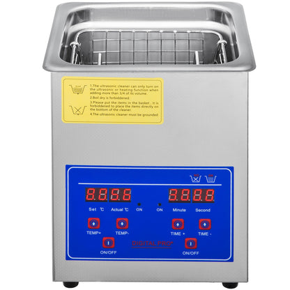 Ultrasonic Cleaner 2L Jewelry Cleaning with Digital Timer Ultrasonic Cleaning Machine for Jewellery Rings Watches Eyeglasses Dentures Coins Metal Parts Commercial and Home Use