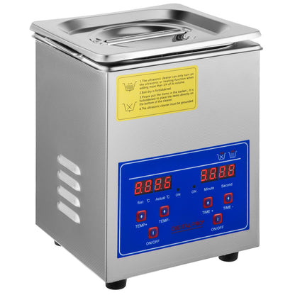 Ultrasonic Cleaner 2L Jewelry Cleaning with Digital Timer Ultrasonic Cleaning Machine for Jewellery Rings Watches Eyeglasses Dentures Coins Metal Parts Commercial and Home Use