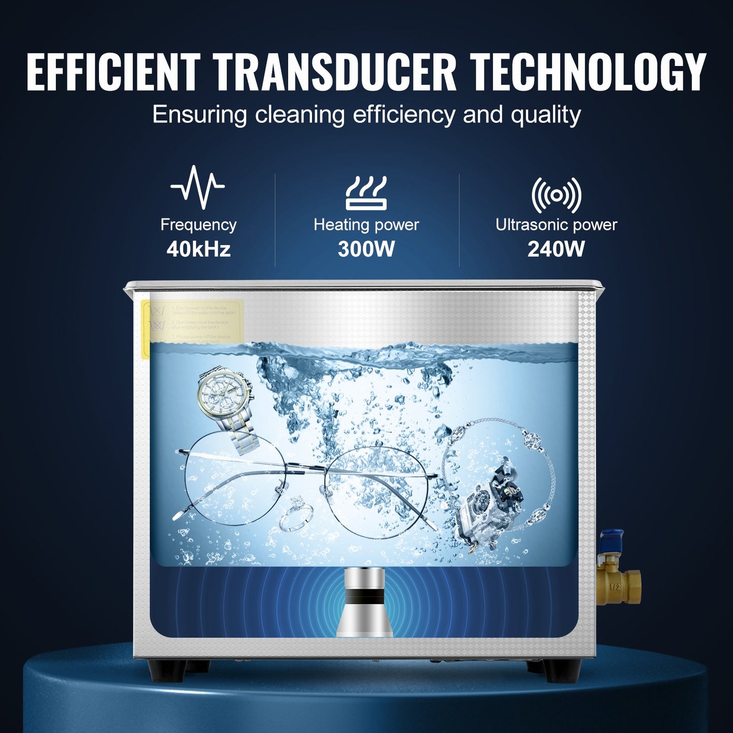 Ultrasonic Cleaner 10L Jewelry Cleaning with Digital Timer Ultrasonic Cleaning Machine for Jewellery Rings Watches Eyeglasses Dentures Coins Metal Parts Commercial and Home Use Silver