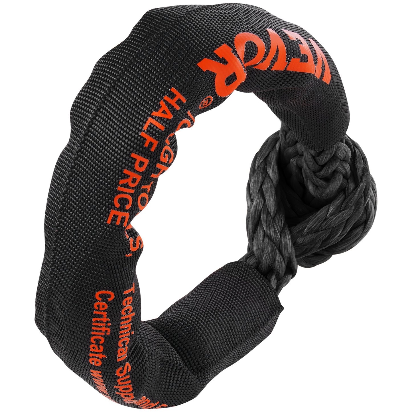 VEVOR Synthetic Soft Shackle Rope, 2 Pack 12.7 x 558.8 mm 20 Ton Breaking Strength, Recovery Tow Shackles with Extra 2 Sleeves and Storage Bag for UTV, ATV, Trucks, Jeep, Off-Road Vehicles, Black