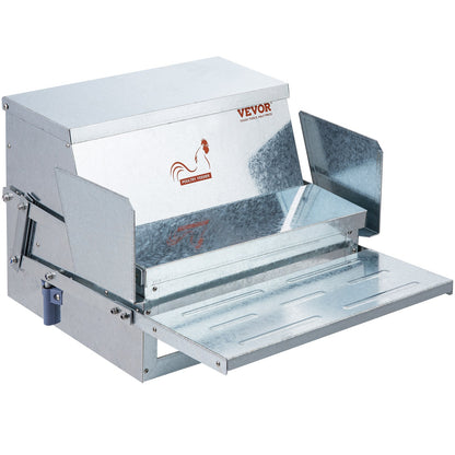 Automatic Chicken Feeder Galvanized Steel Poultry Feeder 25 lb 10 Chickens