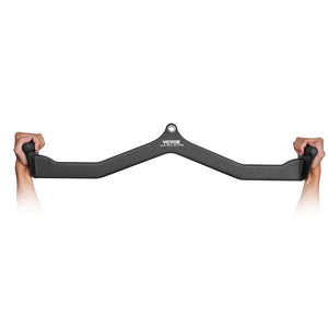 Lat Pulldown Bar-Cable Machine with 'VEVOR' branding held by two hands on a white background