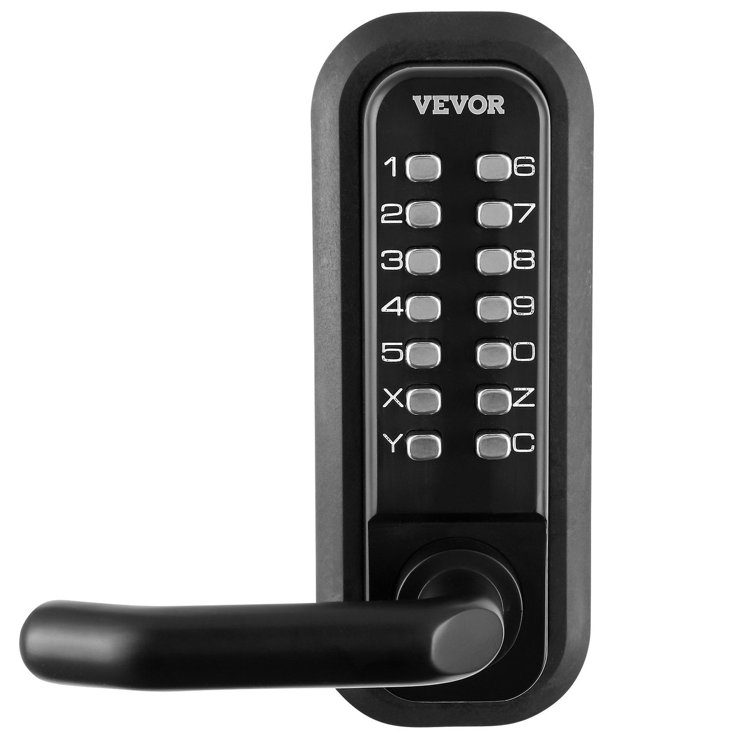 Mechanical Keyless Entry Door Lock 14 Digit Keypad and Handle Embedded