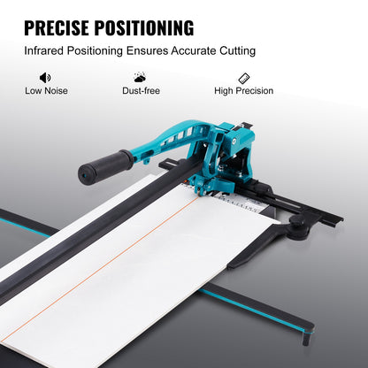 Manual Tile Cutter, 1000mm, Porcelain Ceramic Tile Cutter with Tungsten Carbide Cutting Wheel, Infrared Positioning, Anti-Skid Feet, Durable Rails for professional installers or beginners