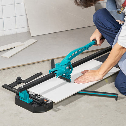 Manual Tile Cutter, 1000mm, Porcelain Ceramic Tile Cutter with Tungsten Carbide Cutting Wheel, Infrared Positioning, Anti-Skid Feet, Durable Rails for professional installers or beginners