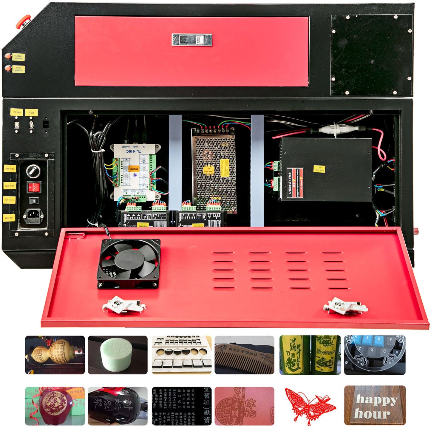 80W CO2 Laser  Engraver Engraving Cutting Machine With Color Screen 700*500mm