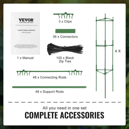 4 Packs Tomato Cages for Garden 1620 mm Tomato Plant Stakes Support Cage