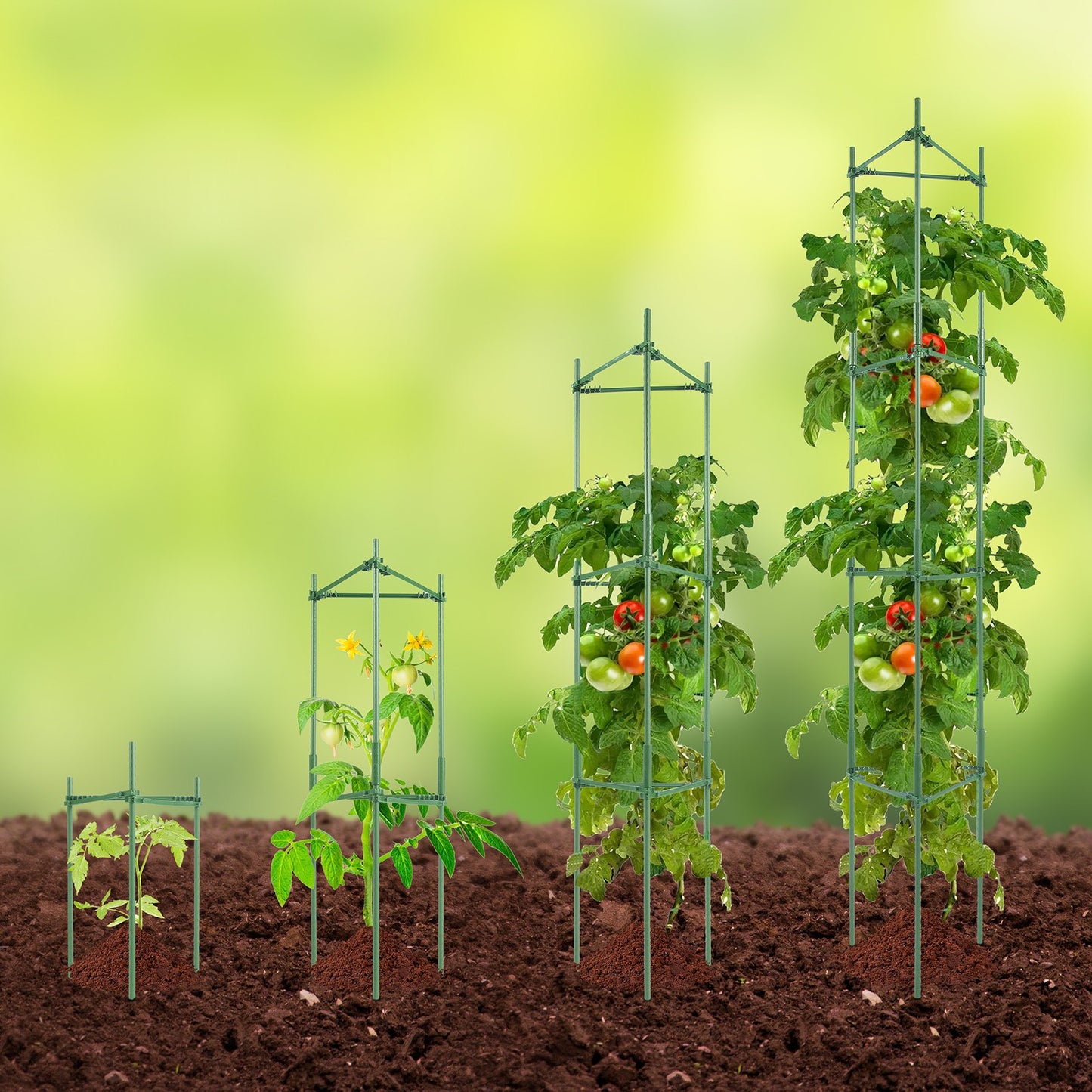 4 Packs Tomato Cages for Garden 1620 mm Tomato Plant Stakes Support Cage