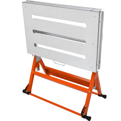 Welding Table 30" x 20", 400lbs Load Capacity Steel Welding Workbench Table on Wheels, Folding Work Bench with Three 1.1" Slot, 3 Tilt Angles, Adjustable Height, Retractable Guide Rails