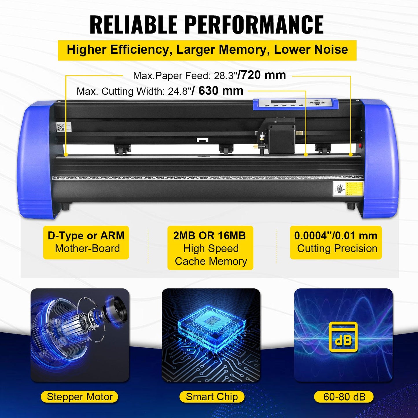 720mm Vinyl Cutter/Plotter Sign Cut Machine Software 20 Blades LCD Black