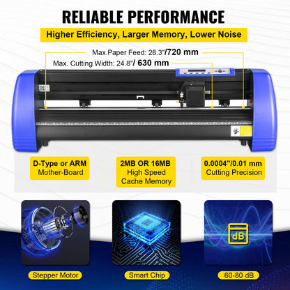 720mm Vinyl Cutter/Plotter Sign Cut Machine Software 20 Blades LCD Black
