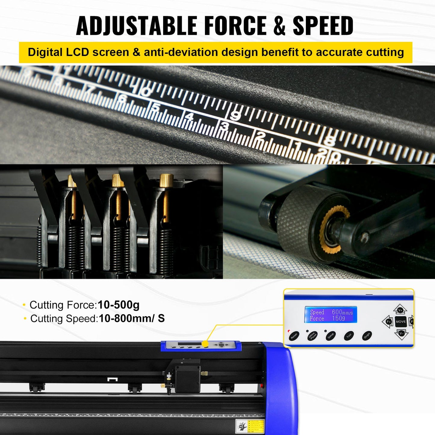 720mm Vinyl Cutter/Plotter Sign Cut Machine Software 20 Blades LCD Black