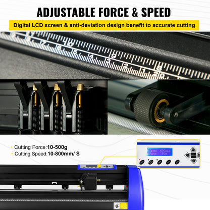 720mm Vinyl Cutter/Plotter Sign Cut Machine Software 20 Blades LCD Black