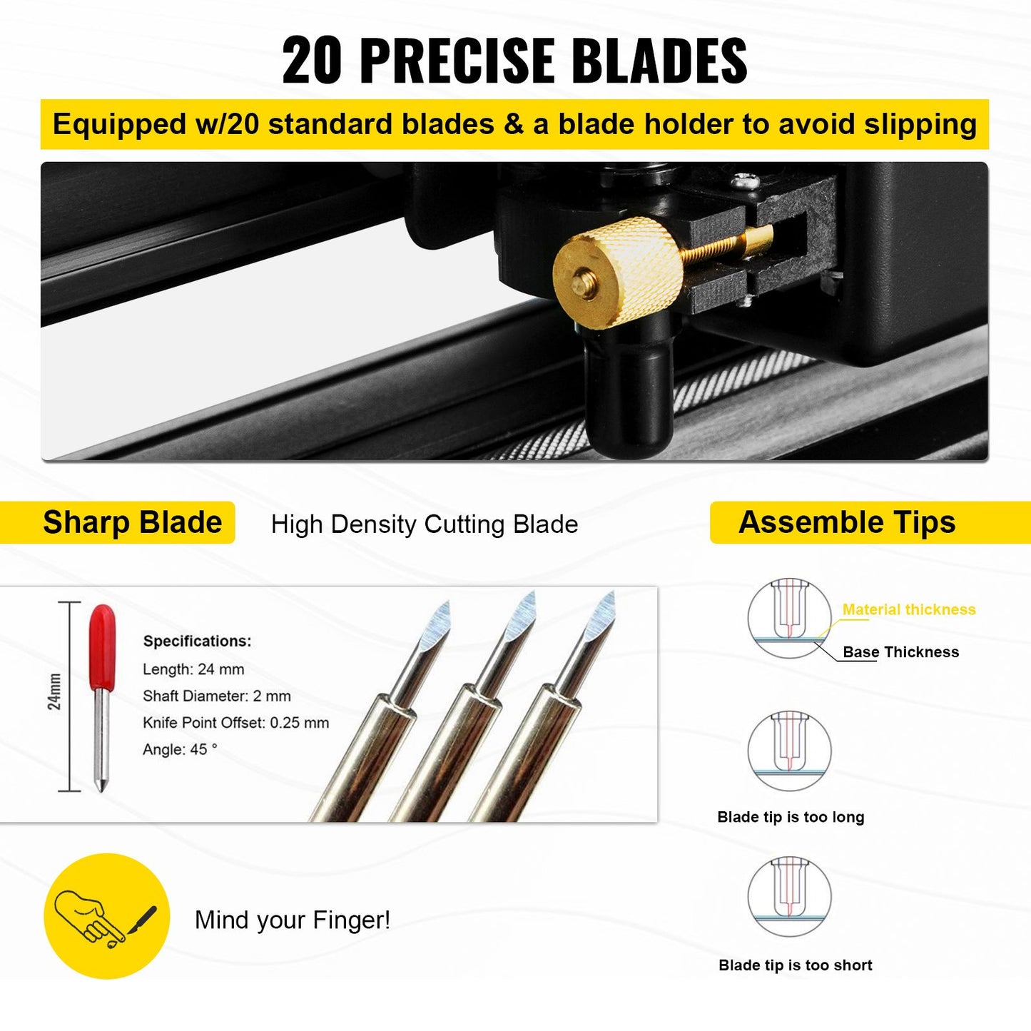 720mm Vinyl Cutter/Plotter Sign Cut Machine Software 20 Blades LCD Black