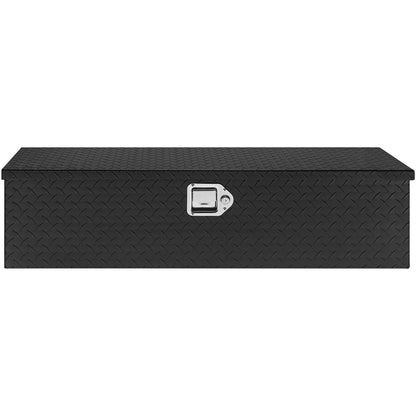 Heavy Duty Aluminum Truck Bed Tool Box, Diamond Plate Tool Box with Side Handle and Lock Keys, Storage Tool Box Chest Box Organizer for Pickup, Truck Bed, RV, Trailer, 990 x 330 x 254 mm, Black