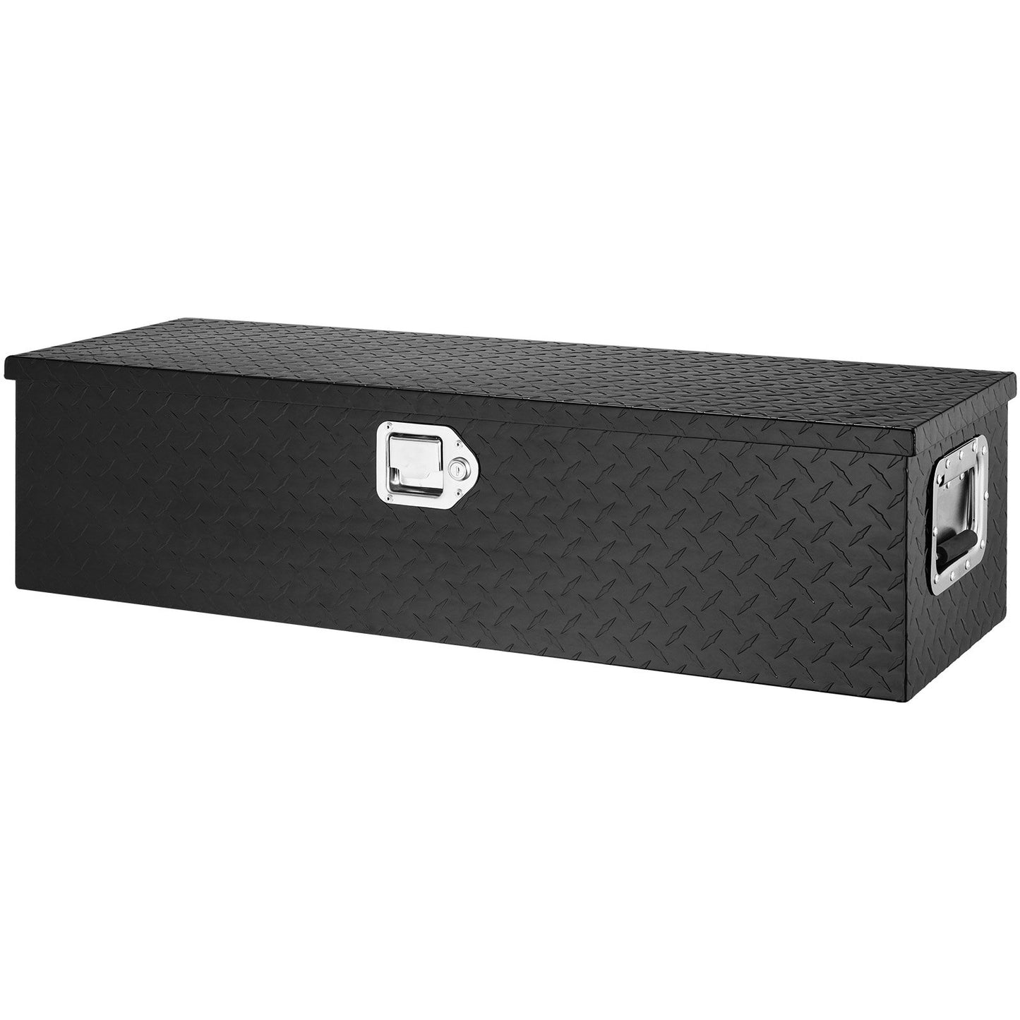 Heavy Duty Aluminum Truck Bed Tool Box, Diamond Plate Tool Box with Side Handle and Lock Keys, Storage Tool Box Chest Box Organizer for Pickup, Truck Bed, RV, Trailer, 990 x 330 x 254 mm, Black