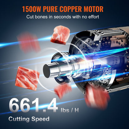 1500W Commercial Electric Meat Bandsaw Stainless Steel Bone Sawing Machine