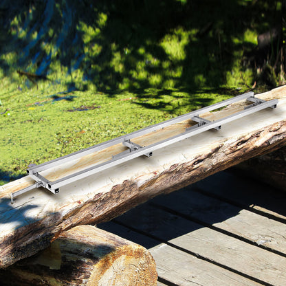 Rail Mill Guide System, 9 ft Milling Guide, 4 Crossbar Kits Chainsaw Mill Rail Guide, Aluminum Adjustable Saw Mill Rail System Work with Chainsaw Mills for Builders and Woodworkers