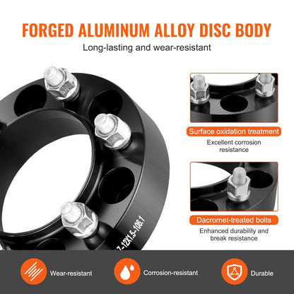 1.5" 6"x5.5" Wheel Spacers Wheel Adapters 6 Lug Forged Spacer 4 PCS Black