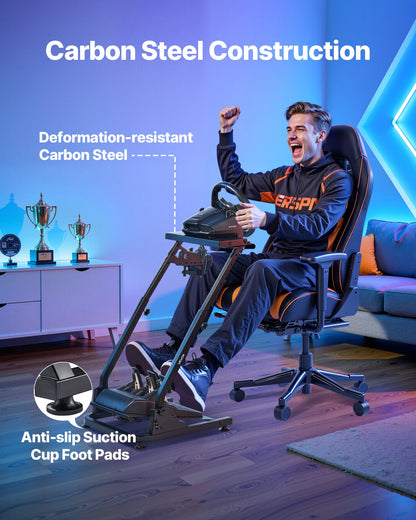 VEVOR Racing Wheel Stand, Adjustable & Foldable Simulator Stand for Logitech G29 G27 G920 G923, Thrustmaster T300RS T300GT T248 TS-PC TSXW Gaming Cockpit,Pedals Simulator NOT Included