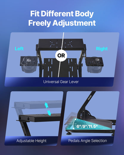 VEVOR Racing Wheel Stand, Adjustable & Foldable Simulator Stand for Logitech G29 G27 G920 G923, Thrustmaster T300RS T300GT T248 TS-PC TSXW Gaming Cockpit,Pedals Simulator NOT Included